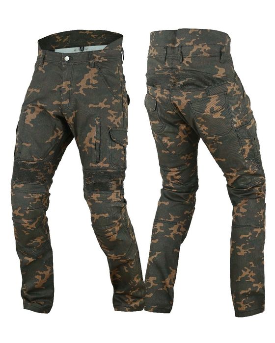 Pantaloni moto Cargo Camo cu protectii + kevlar 28, 30, 32, 34, 36, 38