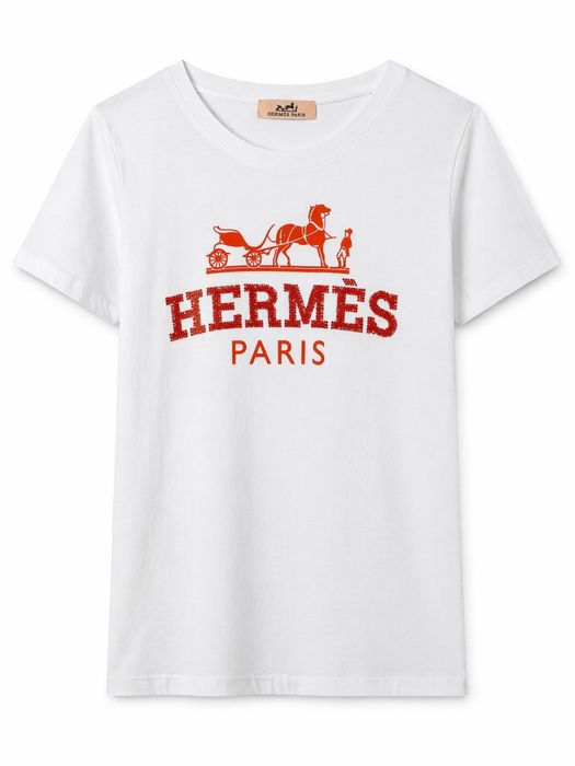 Hermès Paris дамска тениска | Бяла | Кристално лого