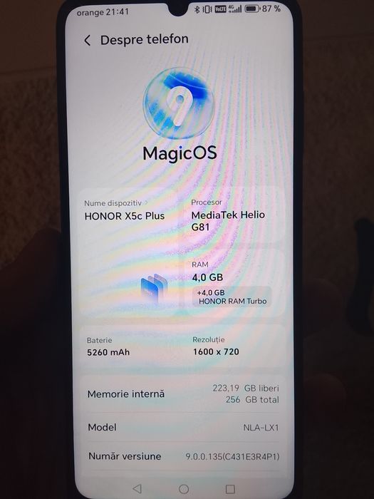 Vand telefon HONOR X5c Plus procesor Media Tek Helio G81 RAM  8 turbo