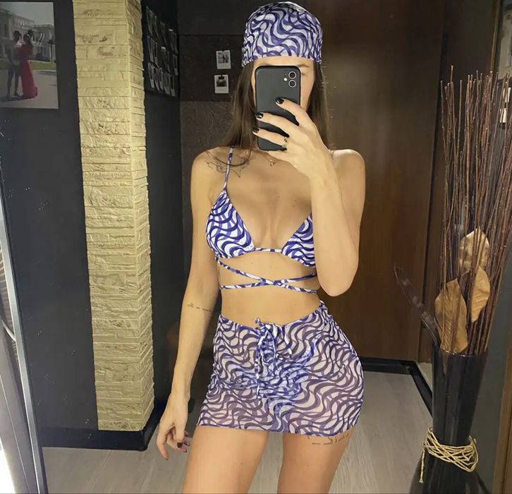 Бански от 4 части в лилаво