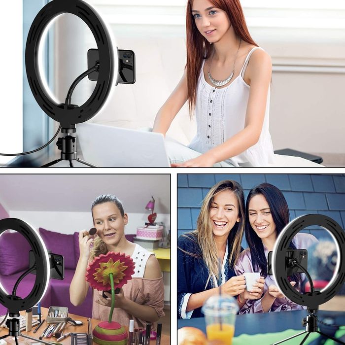 NOU Lampa circulara LED ring light cu suport telefon