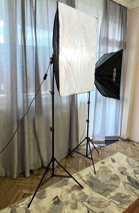 2 Х Софтбокс Лампа Andoer 70 Х 50см, 85W  Фото/ Студийно осветление