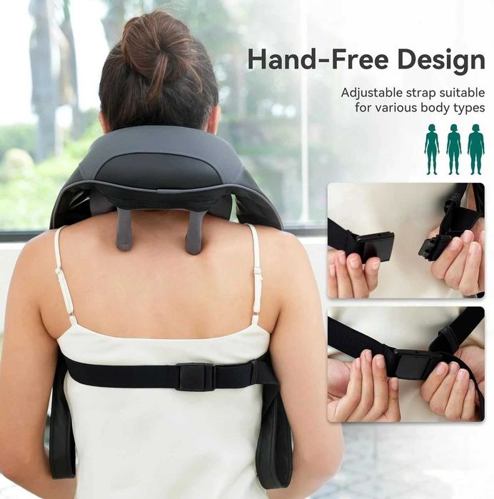Безжичен, преносим 4D Shiatsu масажор
