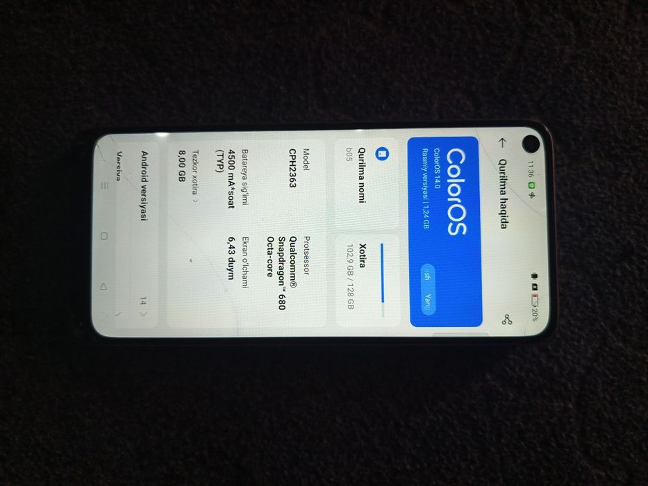 Oppo sotiladi srochna arzon narxda