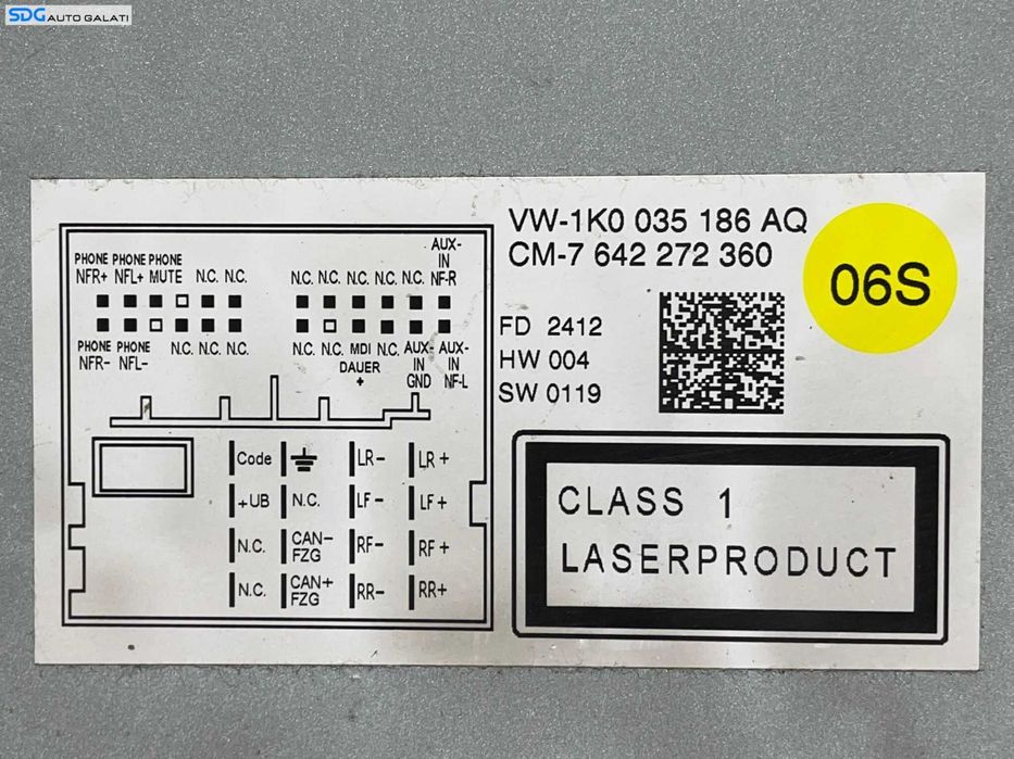 Unitate Radio CD Player RCD 310 Volkswagen Golf 6 Plus 2008 - 2013 Cod 1K0035186AN [L3087]