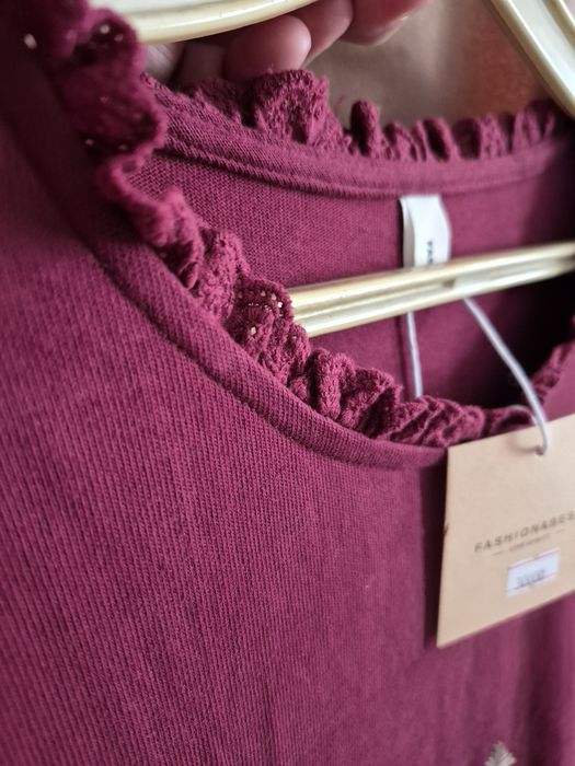 Платье, хлопок, бордо