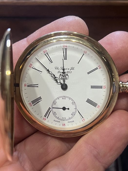 Vând ceas de buzunar Tissot / Chs. Tissot & Fils – Depuis 1853, model Savonnette / hunter case, mecanic, 49.5 MM Swiss Made
