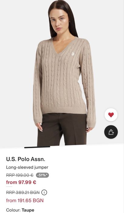 Пуловер с кашмир Us. Polo Assn.