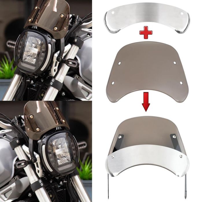 Parbriz deflector vânt moto