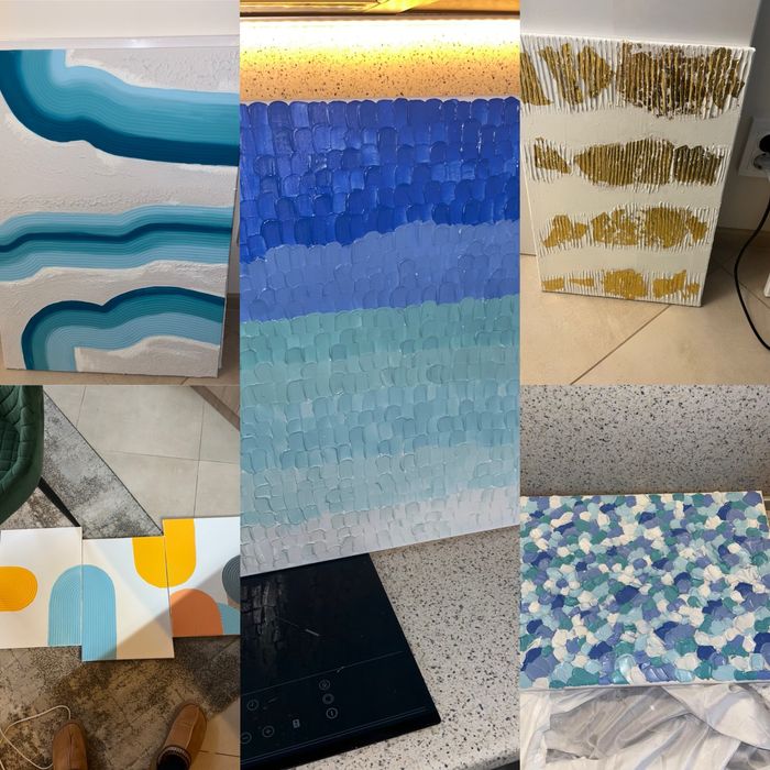 картини с текстура ръчно направени различни модели