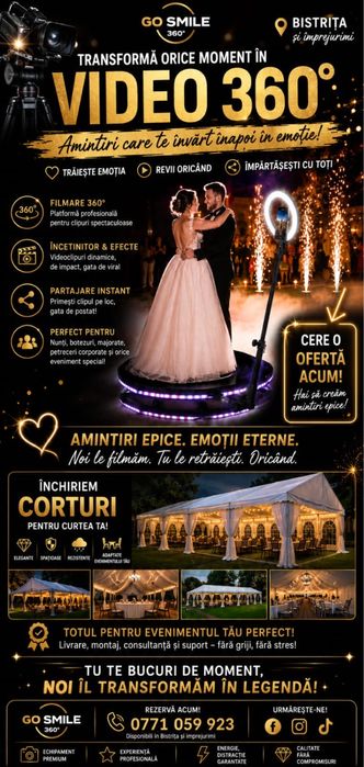 Corturi de închiriat 6x3 m și 12x3 m – ideale pentru evenimente