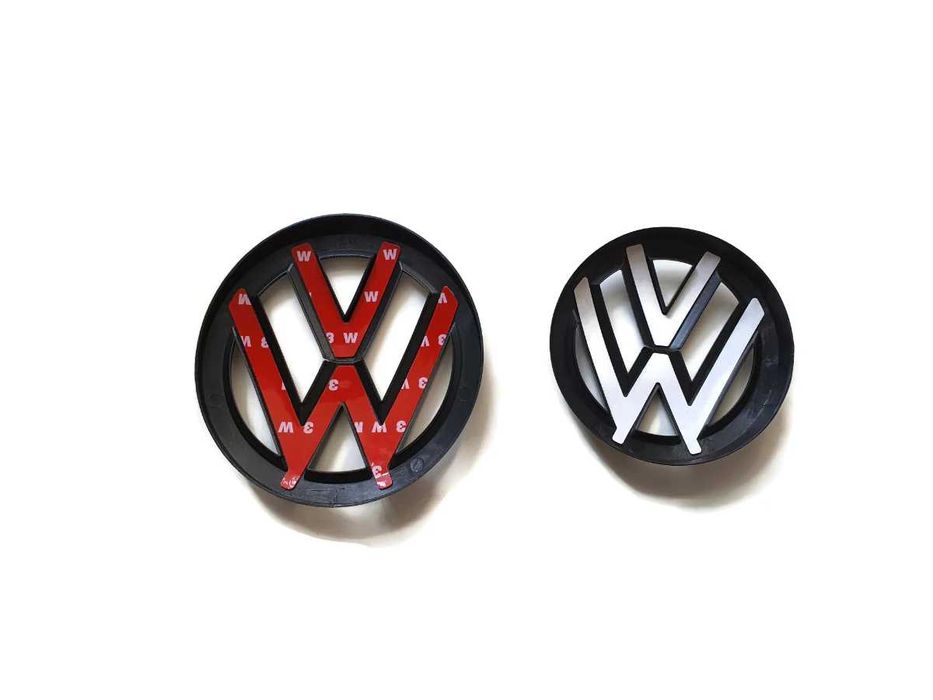 Set 2 Embleme Fata Spate Negru Lucios Volkswagen VW Passat B7, 2011-15