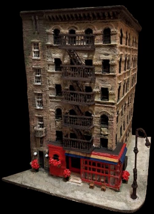 Арт интерпретация на емблематичната ъглова фасада от сериала приятели