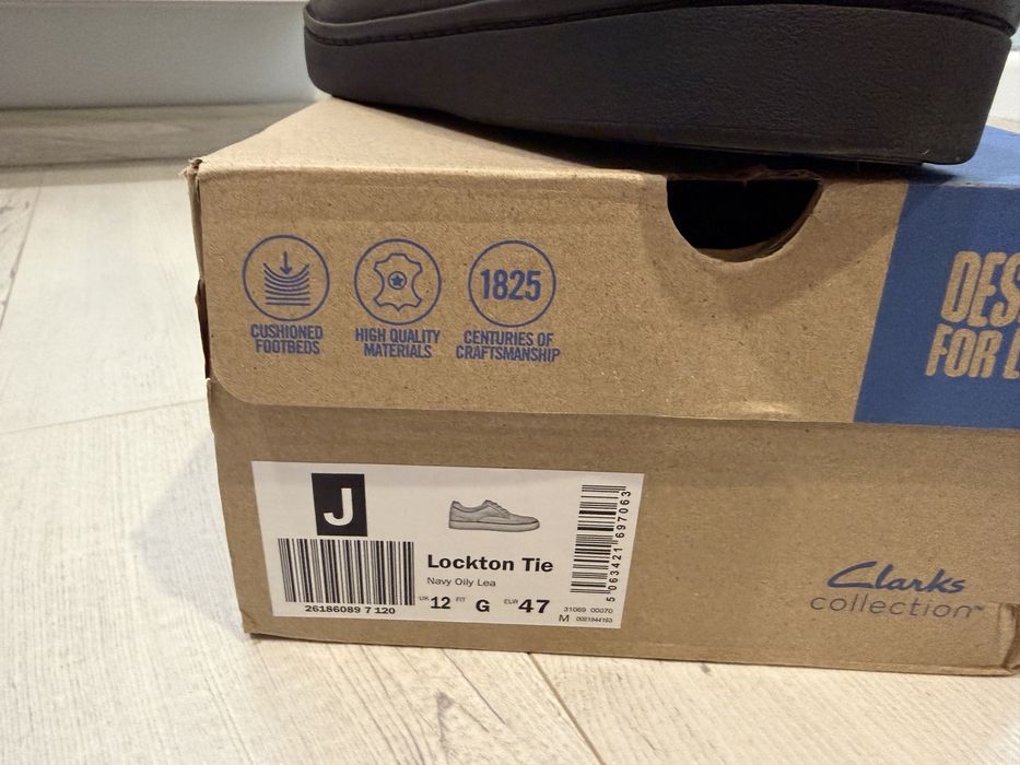 Оригинални кожени кецове/сникърси Clarks Lockyon Tie номер 47
