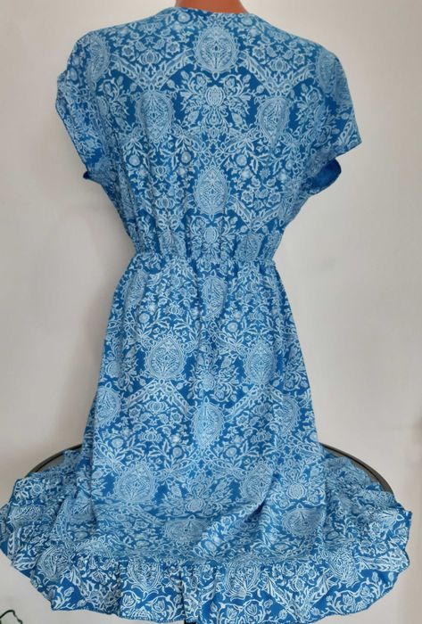 Rochie de culoarea albastru, cu elastic in talie, Answear LAB