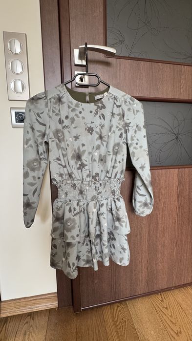 Детска рокля, маслено зелена