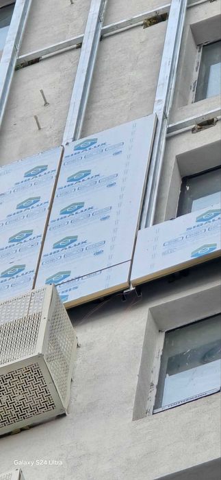 Вентилируемый фасад сухой монтаж алюкабонд тункабонд ламинам травертин