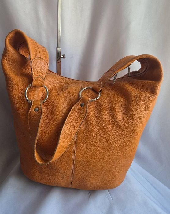 Geanta piele naturala Italia orange