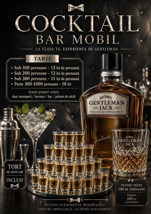 Cocktail Bar Premium pentru Nunti Botezuri si Evenimente Targu Mures