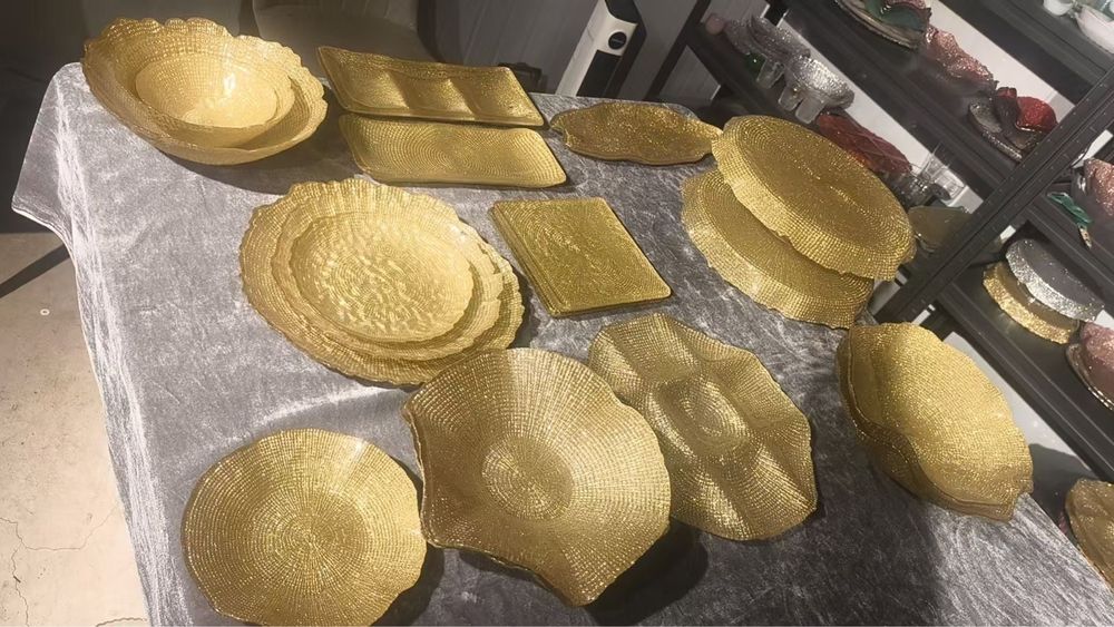 Посуда новая, luxury golden tableware