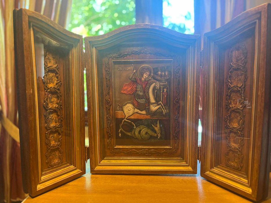 Ръчно изработена икона на Свети Георги