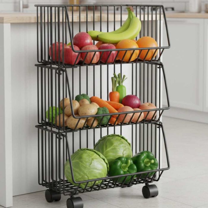 Стелаж на колелца с 3 нива