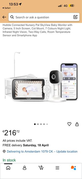 Baby monitor hubble Nursery pal 5” Monitor