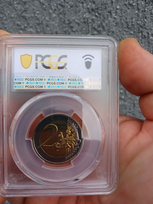 2 евро"грейс кели"2007 г,.Малта,3000евро MS66