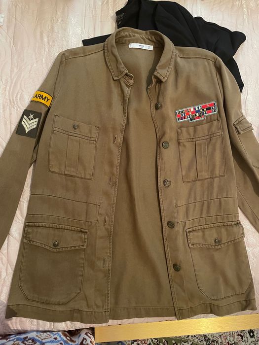 джинсовая рубашка Манго