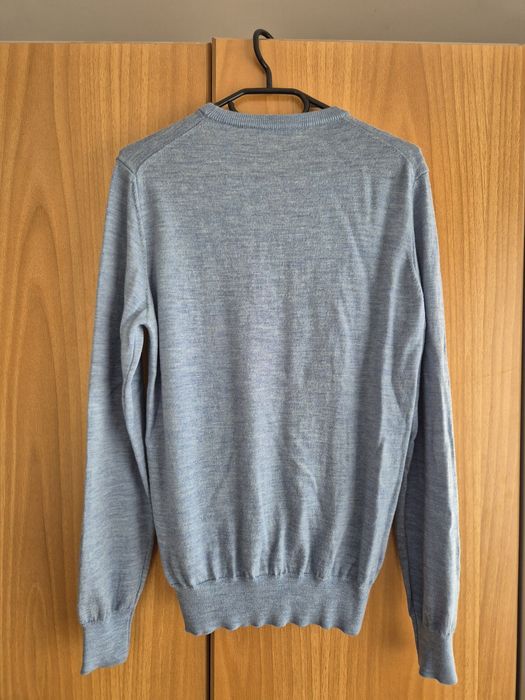 Pulover din lana merino, albastru deschis, pentru barbati, S/M, nou