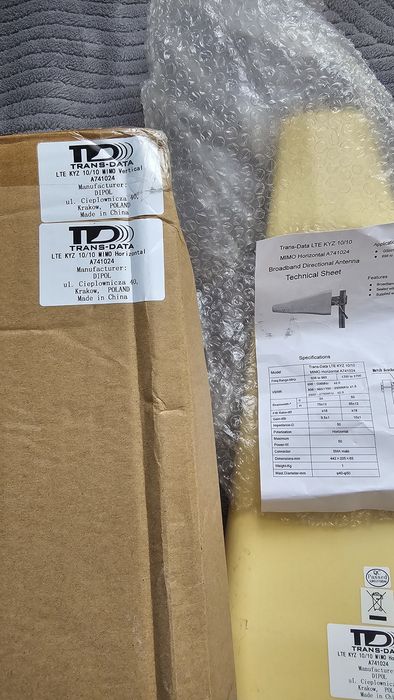 Kit 2 antene 4G/LTE logaritmice 800-3000MHz cabluri de 10m ATK-LOG ALP SMA-tată