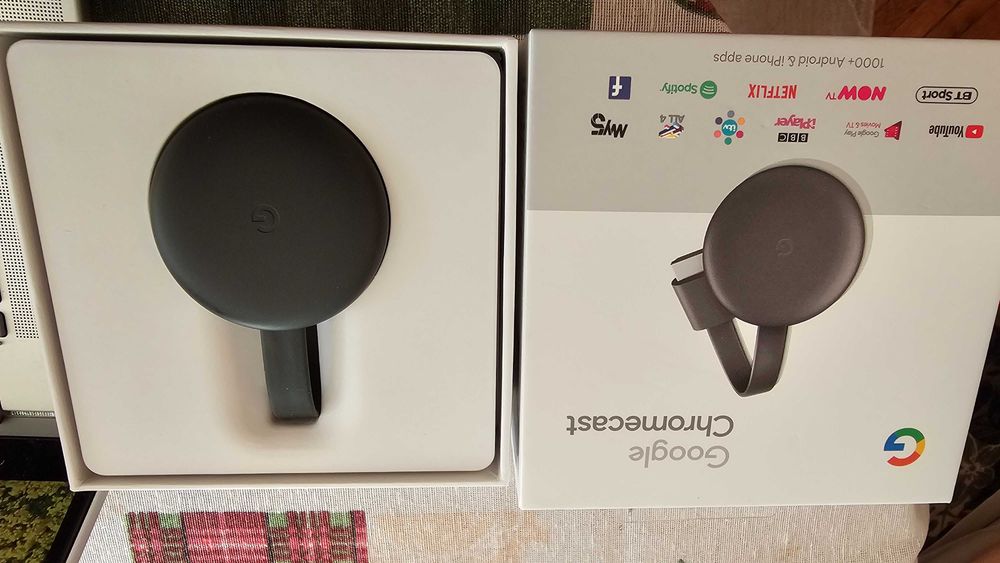 Мултимедиен Плеър Оригинален Google Chromecast 3та генерация пълен комплект