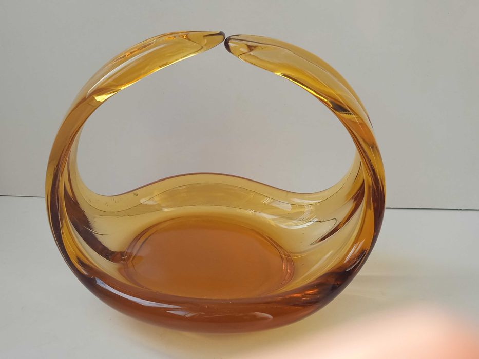 Арт Деко бонбониера /  купа от масивно цветно стъкло