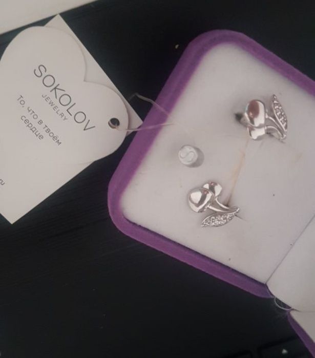 Серьги детские серебро 925