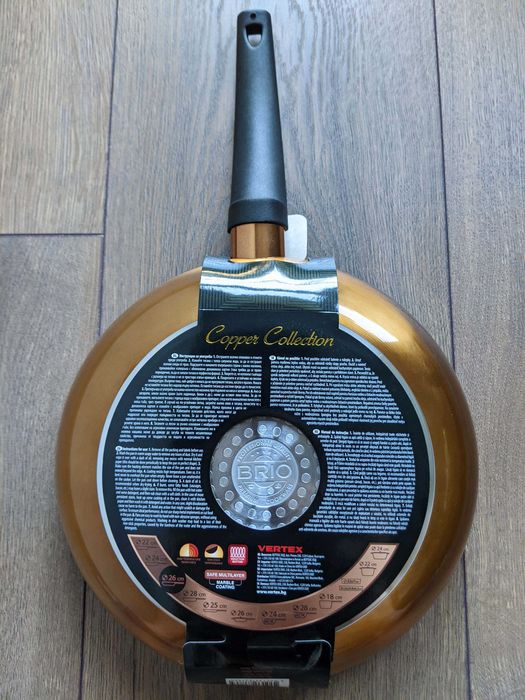 НОВ Тиган индукционен BRIO незалепващо мраморно покритие