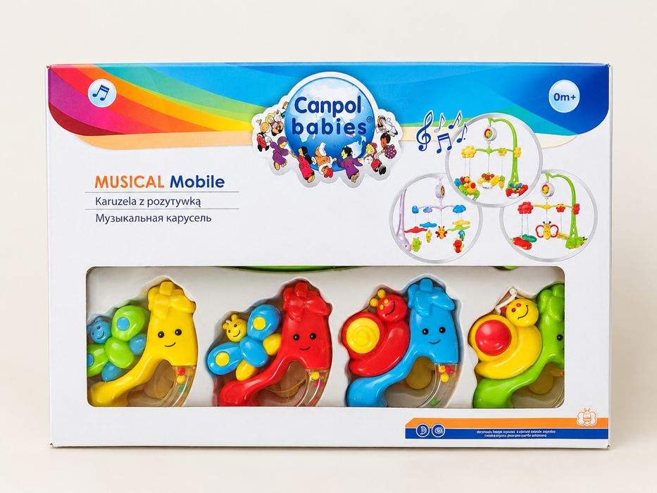Пластмасова музикална въртележка за кошара Canpol babies (Модел "Охлюви")
