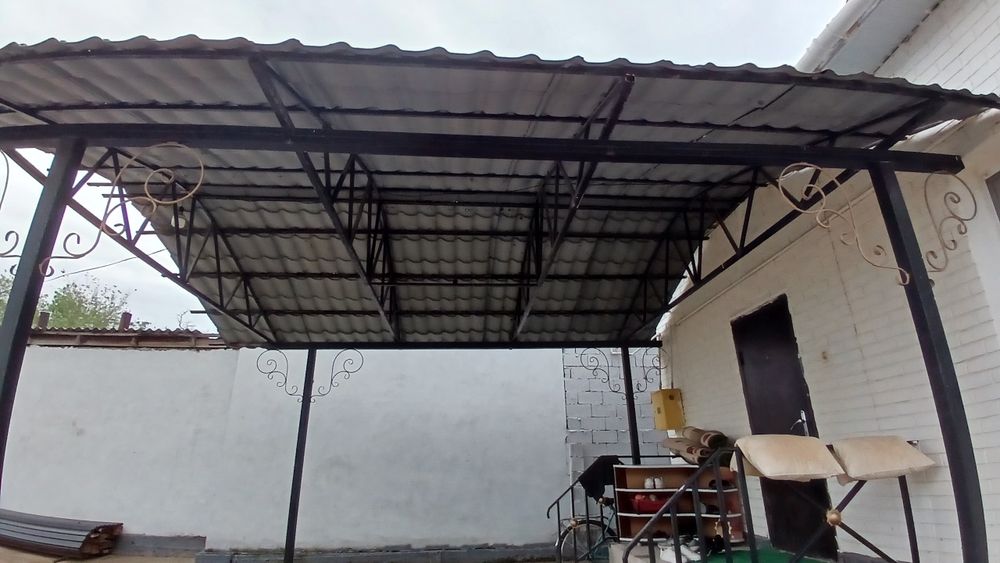 Навес черепица козырок