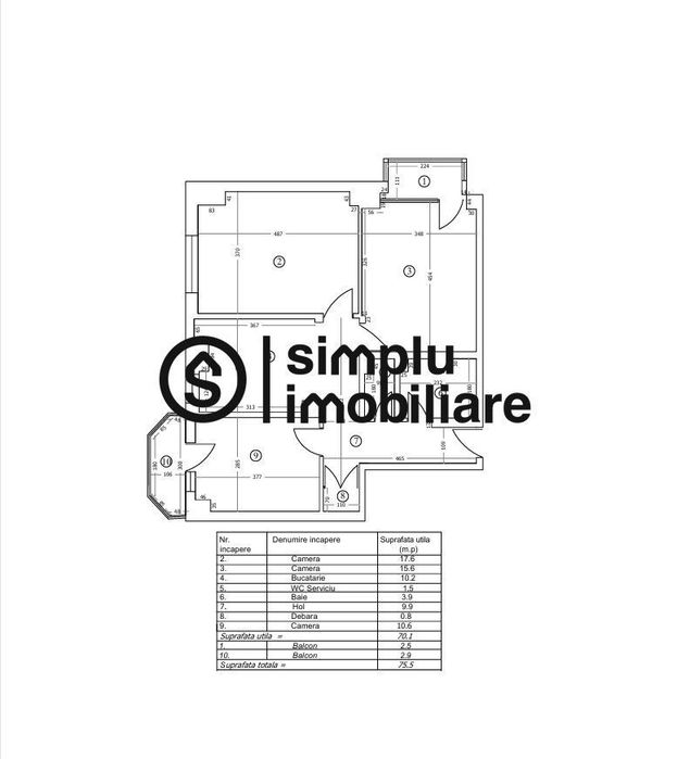 3 camere decomandate, etaj 3/7 Lapus