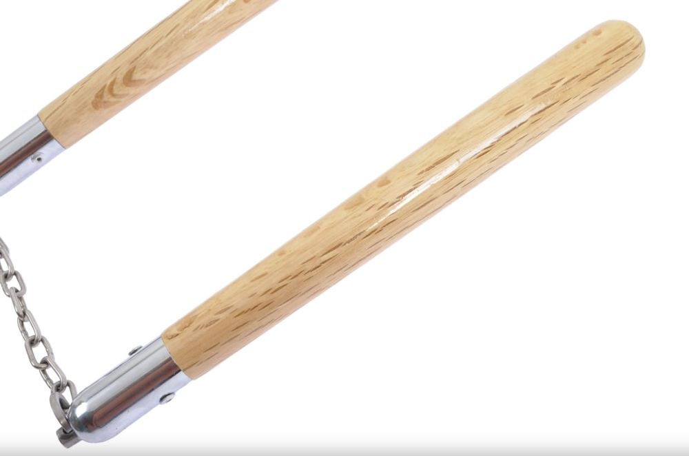Nunceag / nunchucku, lemn, 31 cm, bej