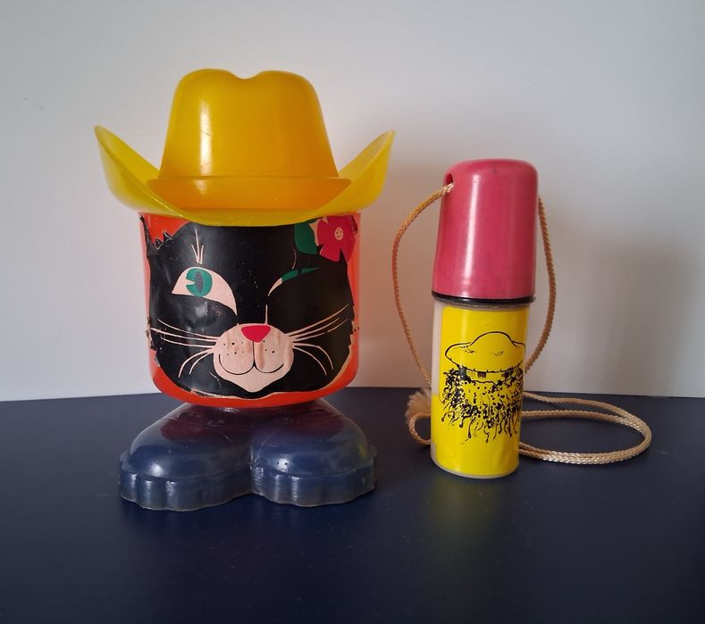 Стара Детска Касичка Котаракът в Чизми и Монетник от Соца