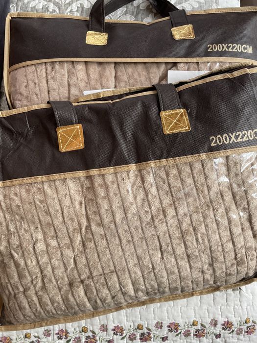 Плед покрывало 200*220 см евро подарочный набор