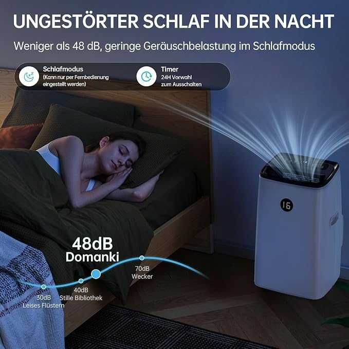 Мобилен климатик DOMANKI 12000 BTU, 3 в 1, до 50 м² -НОВ