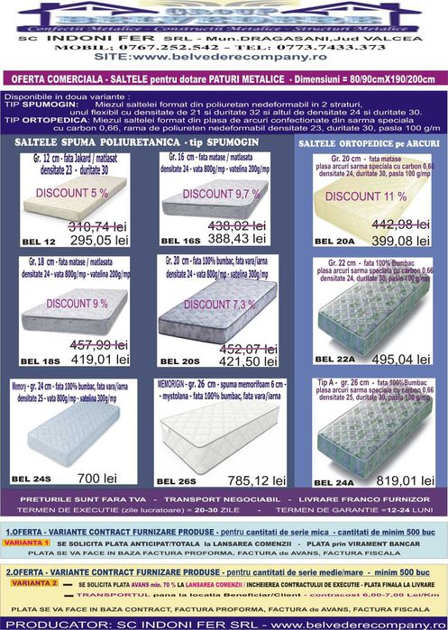 Pat metalic single-1 pers.-rezistent și durabil - Preț promoțional!