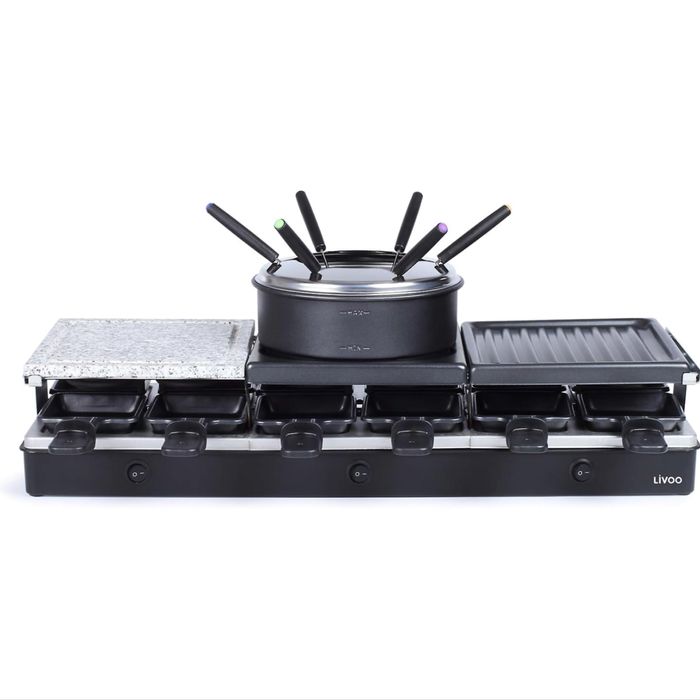 Aparat Livoo Raclette Fondue pentru 12 persoane | 1650 W