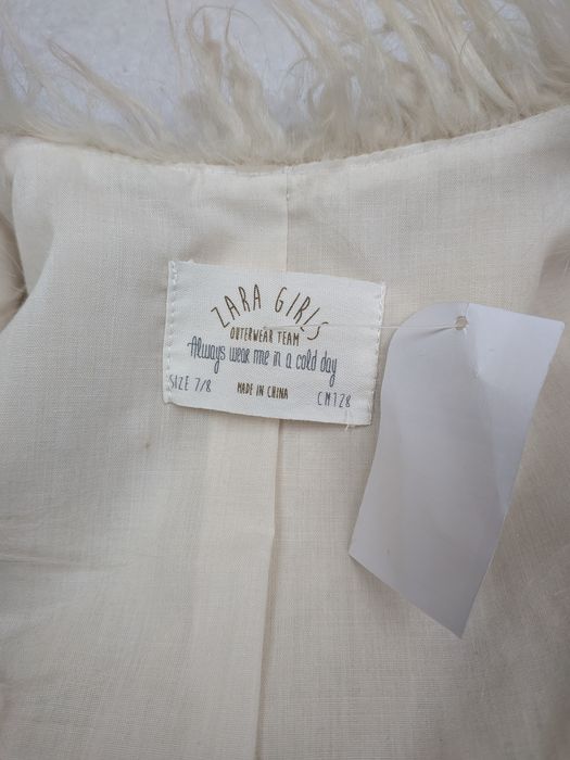 Vestă Blană Ecologică Zara Nouă cu Etichetă Iarnă Fete 7-8 ani / XXS