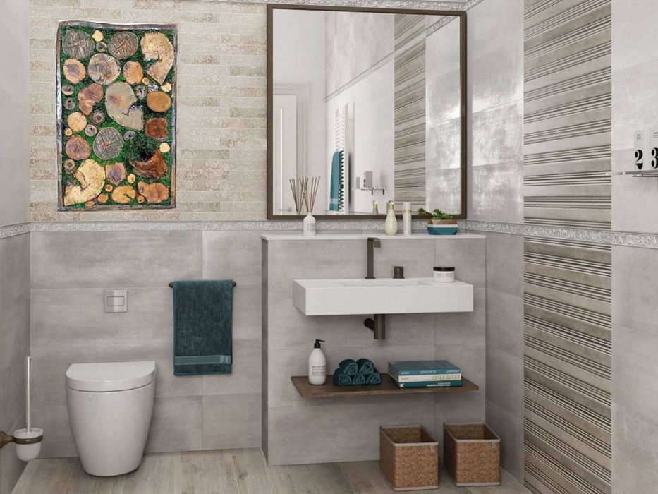 Декоративно пано от дърво и естествен мъх, арт декорация - 61х40 см