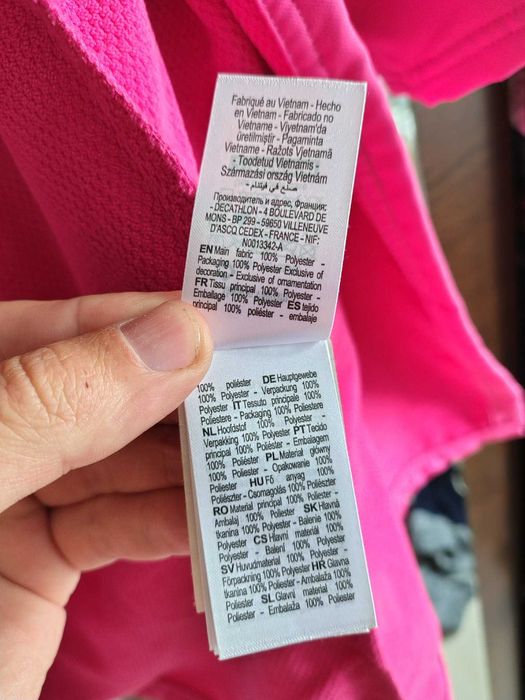 Halat de baie Nabaiji Dechatlon, Halat compact bumbac Roz Magenta Copii