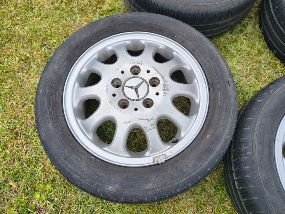 Set Jante aluminiu + anvelope Mercedes 195/55 R 15 stare foarte buna