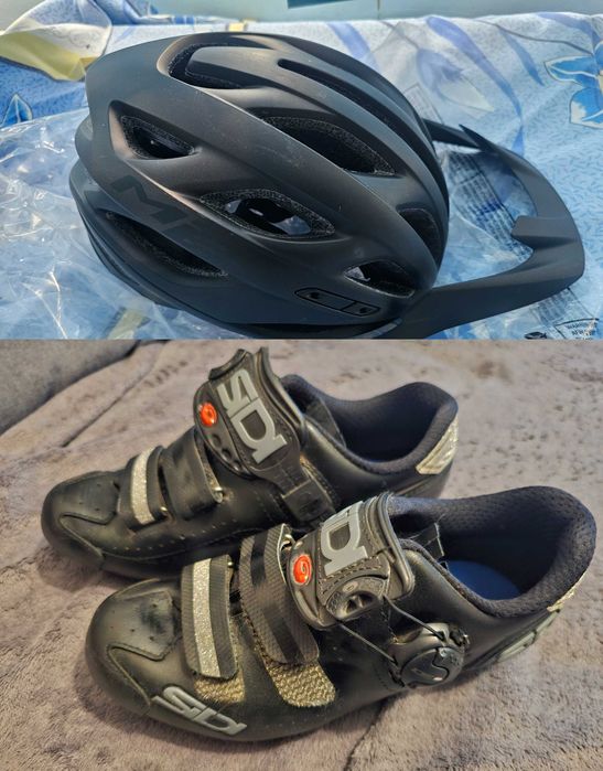 Casca ciclism Met Veleno ca noua marime M 56/58 si Pantofi ciclism Sidi trace 2 MTB spd ca noi marime 36