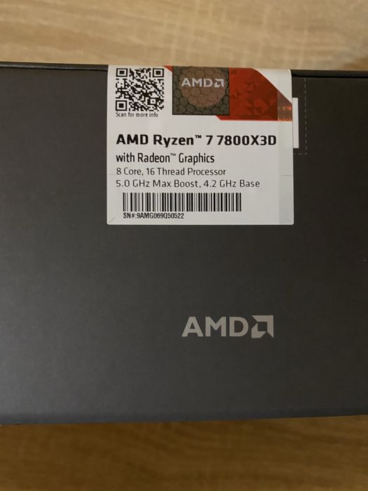 AMD Ryzen 7 7800X3D (4.2GHz) BOX